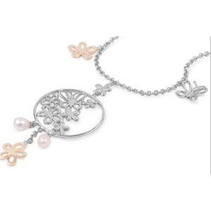 Silver Plumeria & Butterfly